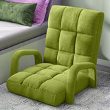 NNEAGS 2X Foldable Lounge Cushion Adjustable Floor Lazy Recliner Chair with Armrest Yellow Green