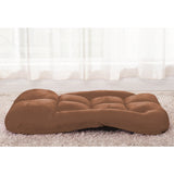 NNEAGS Foldable Lounge Cushion Adjustable Floor Lazy Recliner Chair with Armrest Coffee