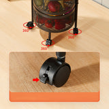NNEAGS 2X 4 Tier Steel Round Rotating Kitchen Cart Multi-Functional Shelves Portable Storage Organizer with Wheels
