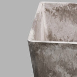NNEAGS 27cm Sand Grey Square Resin Plant Flower Pot in Cement Pattern Planter Cachepot for Indoor Home Office