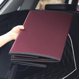 NNEAGS Leather Car Boot Collapsible Foldable Trunk Cargo Organizer Portable Storage Box Red Medium