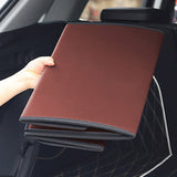 NNEAGS 2X Leather Car Boot Collapsible Foldable Trunk Cargo Organizer Portable Storage Box Coffee Small
