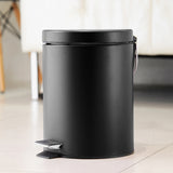 NNEAGS 4X Foot Pedal Stainless Steel Rubbish Recycling Garbage Waste Trash Bin Round 12L Black