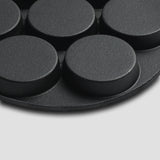 NNEAGS 2X 31.5cm Cast Iron Takoyaki Fry Pan Octopus Balls Maker 7 Hole Cavities Grill Mold