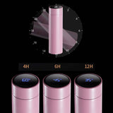 NNEAGS 2X 500ML Stainless Steel Smart LCD Thermometer Display Bottle Vacuum Flask Thermos Pink