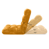 NNEAGS 4X Floor Recliner Folding Lounge Sofa Futon Couch Folding Chair Cushion Apricot