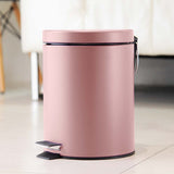 NNEAGS 4X 12L Foot Pedal Stainless Steel Rubbish Recycling Garbage Waste Trash Bin Round Pink
