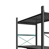 NNEAGS 2X 5 Tier Steel Black Foldable Display Stand Multi-Functional Shelves Portable Storage Organizer with Wheels