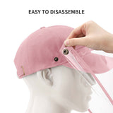 NNEAGS Outdoor Protection Hat Anti-Fog Pollution Dust Protective Cap Full Face HD Shield Cover Kids Pink
