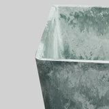 NNEAGS 2X 27cm Green Grey Square Resin Plant Flower Pot in Cement Pattern Planter Cachepot for Indoor Home Office