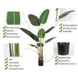 NNEAGS 120cm Artificial Green Indoor Traveler Banana Fake Decoration Tree Flower Pot Plant