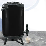 NNEAGS 4X 16L Stainless Steel Insulated Milk Tea Barrel Hot and Cold Beverage Dispenser Container with Faucet Black