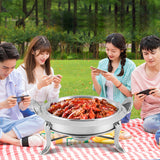 NNEAGS Stainless Steel Round Buffet Chafing Dish Cater Food Warmer Chafer with Glass Top Lid