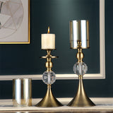 NNEAGS 43cm 38cm Glass Candle Holder Candle Stand Glass/Metal