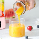 NNEAGS 2X Portable Mini USB Rechargeable Handheld Juice Extractor Fruit Mixer Juicer Pink
