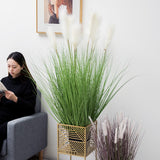 NNEAGS 137cm Green Artificial Indoor Potted Bulrush Grass Tree Fake Plant Simulation Decorative