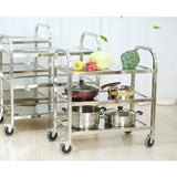 NNEAGS 2X 3 Tier 95x50x95cm Stainless Steel Kitchen Dinning Food Cart Trolley Utility Size Large