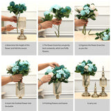 NNEAGS 2X Clear Glass Flower Vase with Lid and Blue Flower Filler Vase Black Set