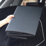 NNEAGS Leather Car Boot Collapsible Foldable Trunk Cargo Organizer Portable Storage Box Black Large