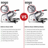 NNEAGS Dual Blade Ice Shaver Electric Stainless Steel Ice Crusher Slicer Machine Commercial