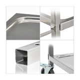 NNEAGS 2X 4 Tier 950x500x1220 Stainless Steel Kitchen Dining Food Cart Trolley Utility