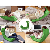 NNEAGS 4X Foldable Tatami Floor Sofa Bed Meditation Lounge Chair Recliner Lazy Couch Green