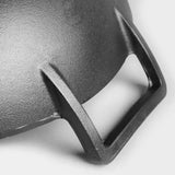NNEAGS 2X 32cm Cast Iron Wok FryPan Fry Pan with Double Handle