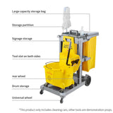 NNEAGS 2X 3 Tier Multifunction Janitor Cleaning Waste Cart Trolley and Waterproof Bag with Lid