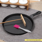 NNEAGS 2X 26cm Round Cast Iron Frying Pan Skillet Griddle Sizzle Platter