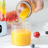NNEAGS 2X Portable Mini USB Rechargeable Handheld Juice Extractor Fruit Mixer Juicer Blue