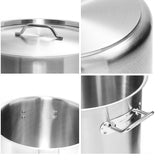 NNEAGS 33L Stainless Steel Stock Pot with One Steamer Rack Insert Stockpot Tray