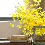 NNEAGS 10pcs Artificial Silk Flower Fake Orchid Bouquet Table Decor Yellow