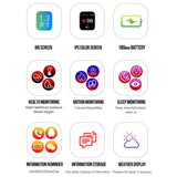 NNEAGS Waterproof Fitness Smart Wrist Watch Heart Rate Monitor Tracker White