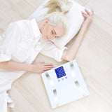 NNEAGS 2X Glass LCD Digital Body Fat Scale Bathroom Electronic Gym Water Weighing Scales White