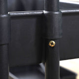 NNEAGS 3 Tier Steel Black Movable Kitchen Cart Multi-Functional Shelves Portable Storage Organizer with Wheels