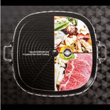 NNEAGS 2X Portable Korean BBQ Butane Gas Stove Stone Grill Plate Non Stick Coated Square