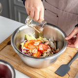 NNEAGS 3Pcs Deepen Matte Stainless Steel Stackable Baking Washing Mixing Bowls Set Food Storage Basin