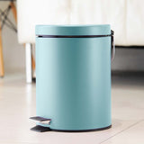 NNEAGS 4X 7L Foot Pedal Stainless Steel Rubbish Recycling Garbage Waste Trash Bin Round Blue