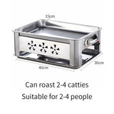 NNEAGS 40cm Portable Stainless Steel Outdoor Chafing Dish BBQ Fish Stove Grill Plate