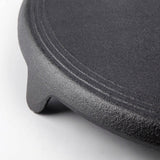 NNEAGS 2X 33CM Reversible Round Cast Iron Induction Crepes Pan Baking Cookie Pancake Pizza Bakeware