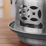 NNEAGS 2X Stainless Steel Mini Asian Buffet Hot Pot Single Person Shabu Alcohol Stove Burner with Lid