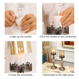 NNEAGS 2X 42cm Glass Candle Holder Candle Stand Glass/Metal