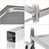 NNEAGS 3 Tier 85x45x90cm Stainless Steel Kitchen Dinning Food Cart Trolley Utility Size Medium