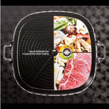 NNEAGS Portable Korean BBQ Butane Gas Stove Stone Grill Plate Non Stick Coated Square