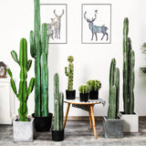 NNEAGS 105cm Green Artificial Indoor Cactus Tree Fake Plant Simulation Decorative 6 Heads