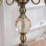 NNEAGS 58cm 4-Slots Glass Candlestick Candle Holder Stand Pillar Glass/Iron Metal