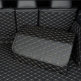 NNEAGS Leather Car Boot Collapsible Foldable Trunk Cargo Organizer Portable Storage Box Black/Gold Stitch Large