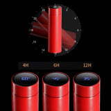 NNEAGS 2X 500ML Stainless Steel Smart LCD Thermometer Display Bottle Vacuum Flask Thermos Red