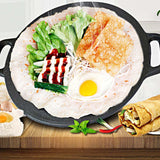NNEAGS 2X 37cm Cast Iron Induction Crepes Pan Baking Cookie Pancake Pizza Bakeware