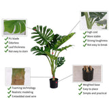 NNEAGS 120cm Artificial Green Indoor Turtle Back Fake Decoration Tree Flower Pot Plant